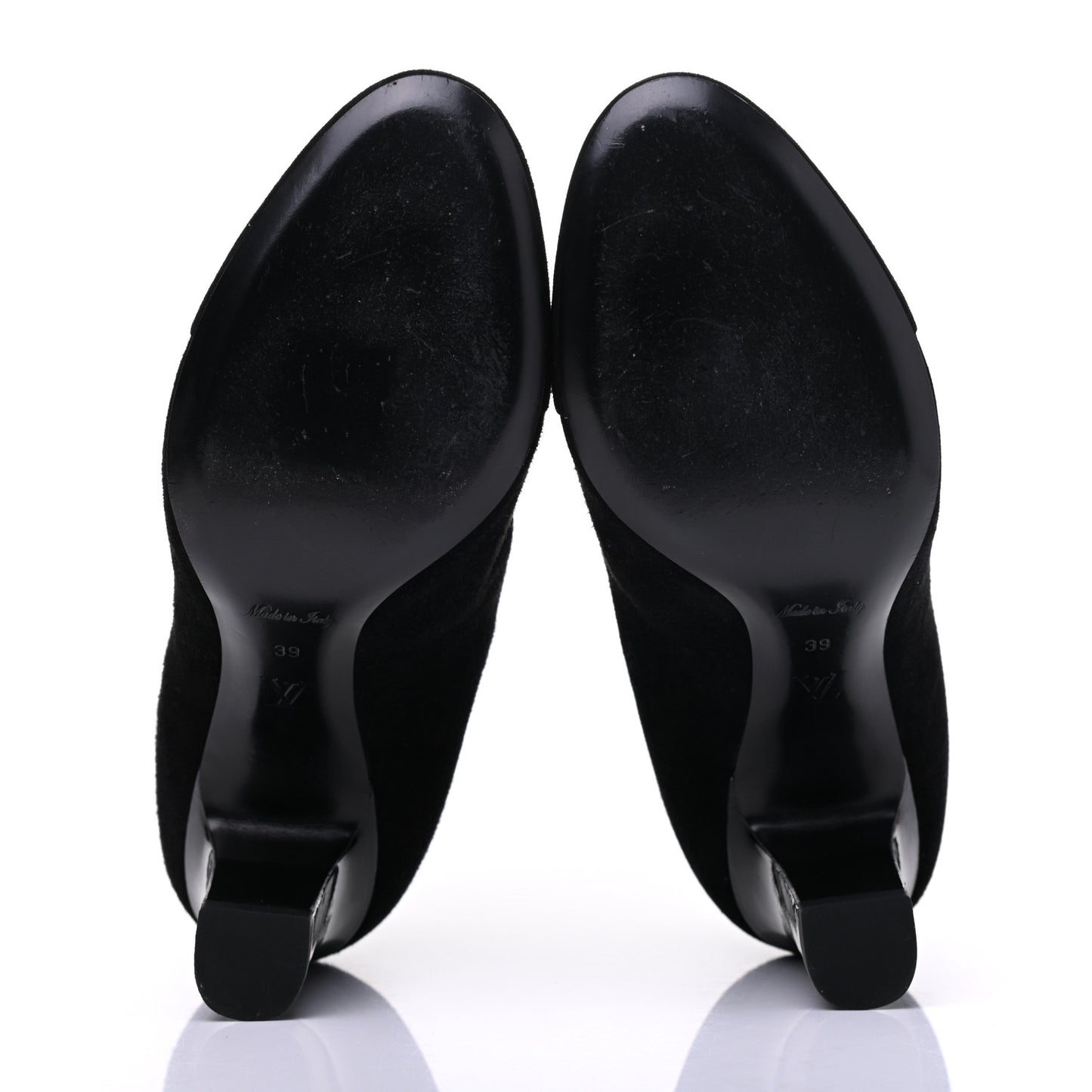 Suede Monogram Uniformes Cap Toe Chelsea 75mm Ankle Boots 39 Black