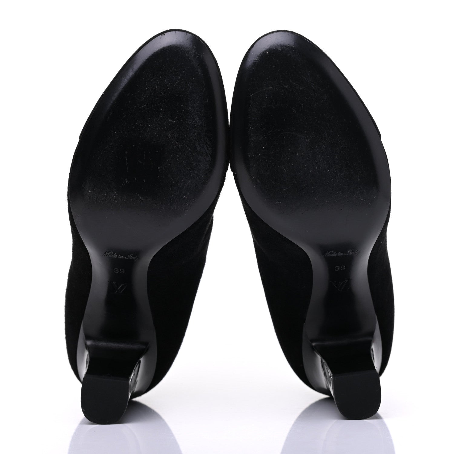 Louis Vuitton Suede Monogram Uniformes Cap Toe Chelsea 75mm Ankle Boots 39 Black 5 of 11
