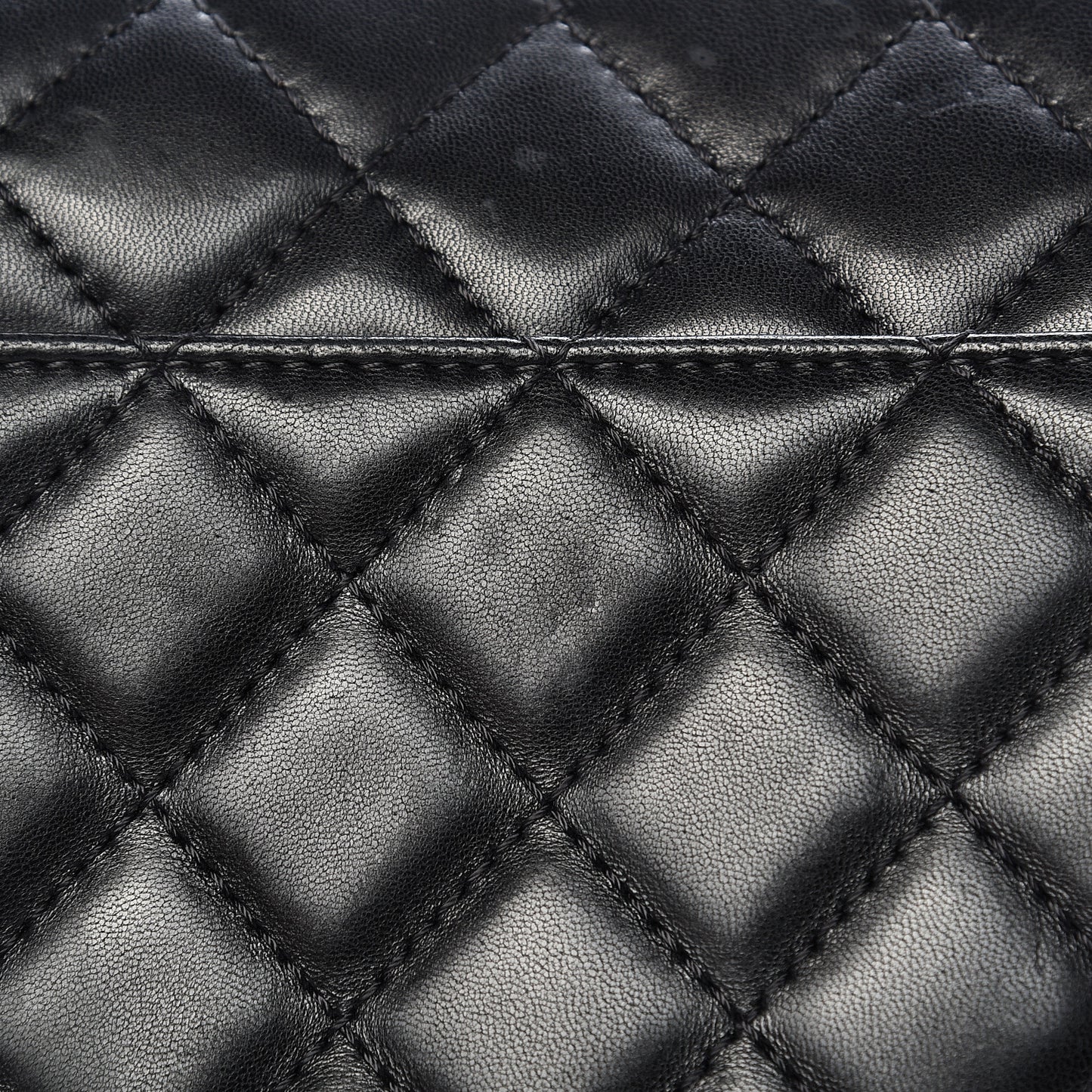Lambskin Quilted Large Geometric Flap Black