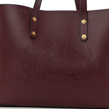 Burberry Calfskin Crest Embossed Small Tote Burgundy 7 of 12