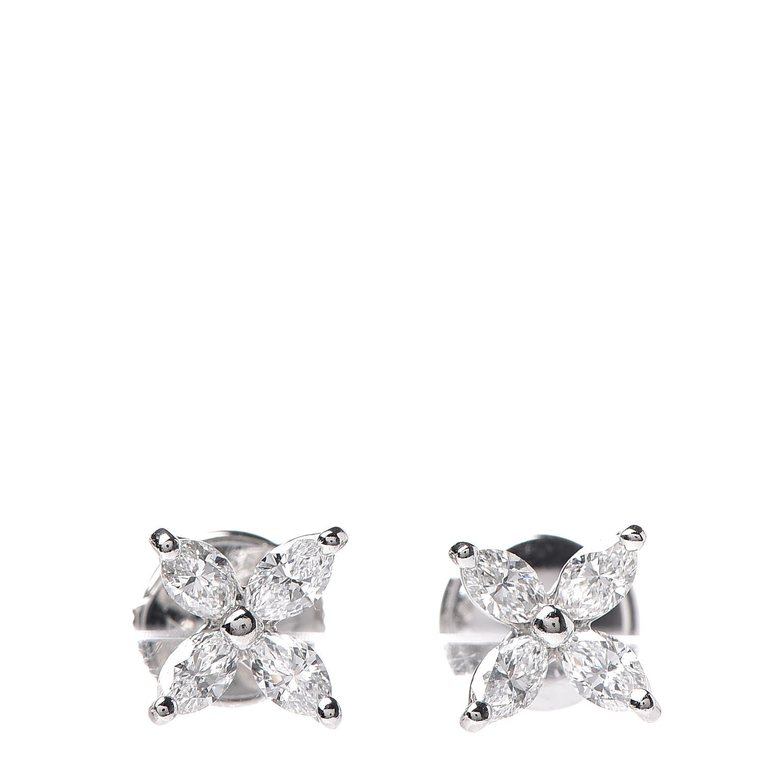Tiffany Platinum Diamond .64ct Small Victoria Earrings 1 of 4