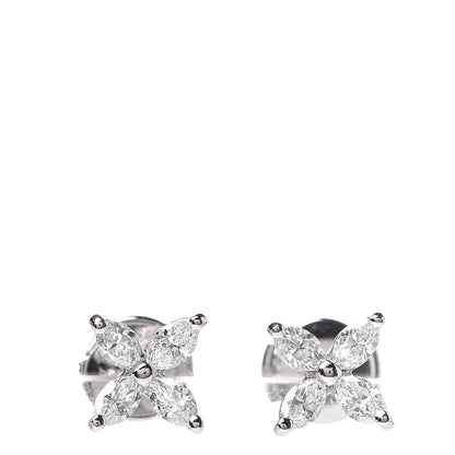 Tiffany Platinum Diamond .64ct Small Victoria Earrings 1 of 4