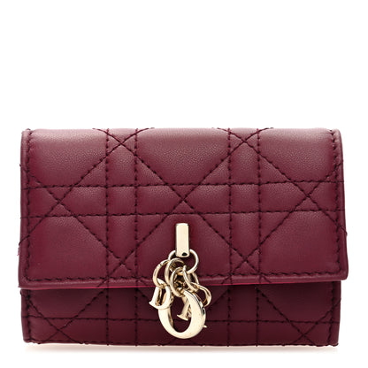 Christian Dior Lambskin Cannage Miss Dior Glycine Wallet Deep Fuchsia 1 of 6
