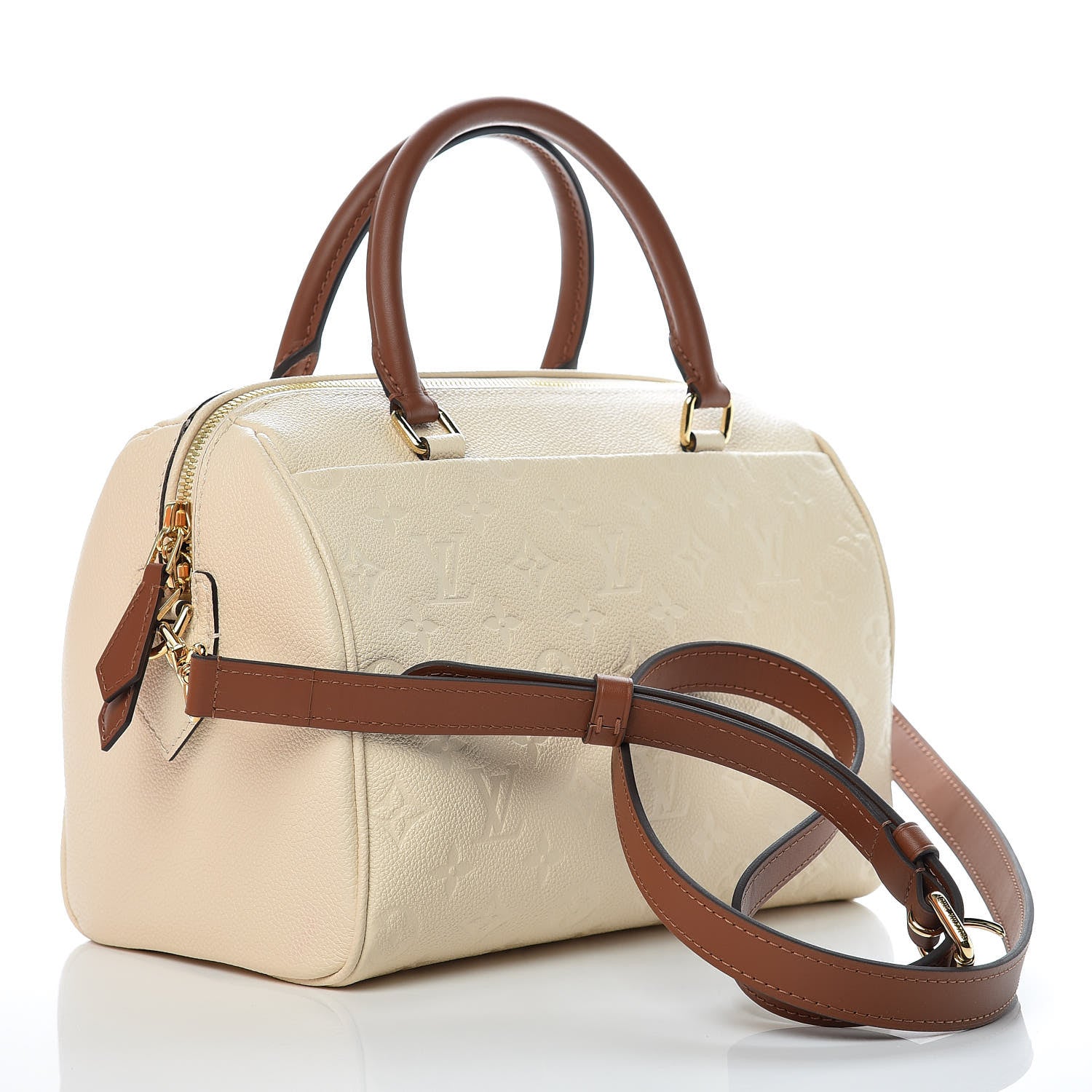 Louis Vuitton Empreinte Calfskin Speedy Bandouliere 25 NM Creme Caramel 3 of 10