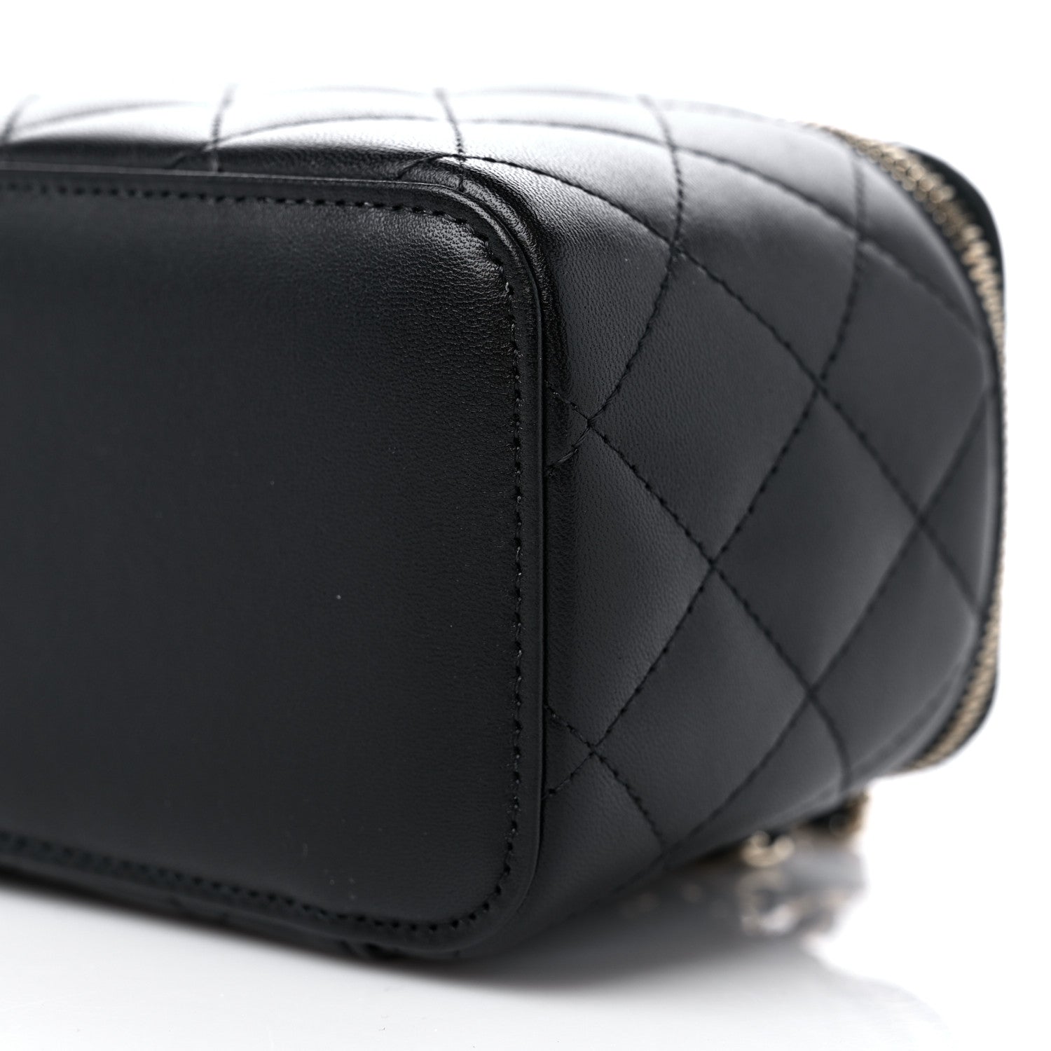 Chanel Lambskin Quilted Small Top Handle Vanity Case With Chain Black 9 of 10