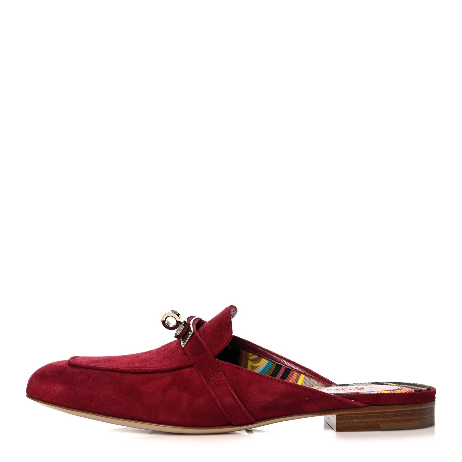 Hermes Velvet Goatskin Womens Oz Mules 36.5 Rouge Tibetain 1 of 9