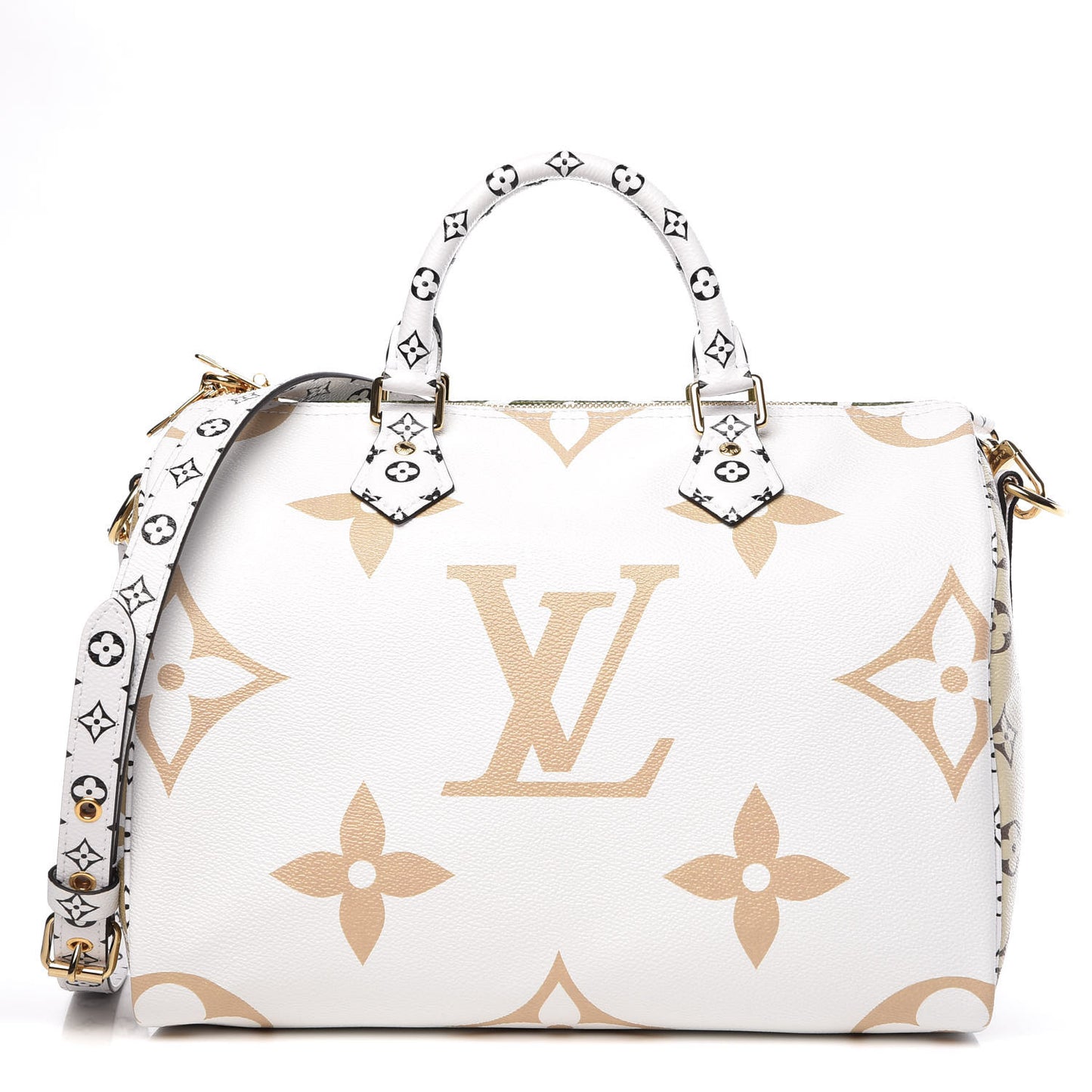 Monogram Giant Speedy Bandouliere 30 Kaki Beige