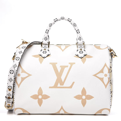 Louis Vuitton Monogram Giant Speedy Bandouliere 30 Kaki Beige 1 of 12