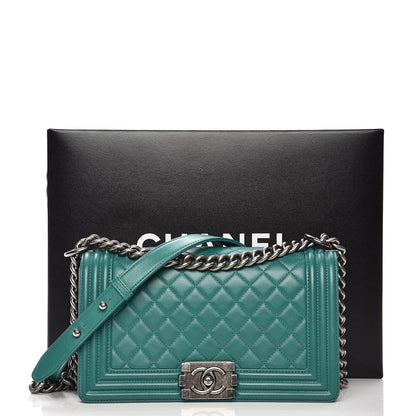 Chanel Lambskin Quilted Medium Boy Flap Green 8 of 8