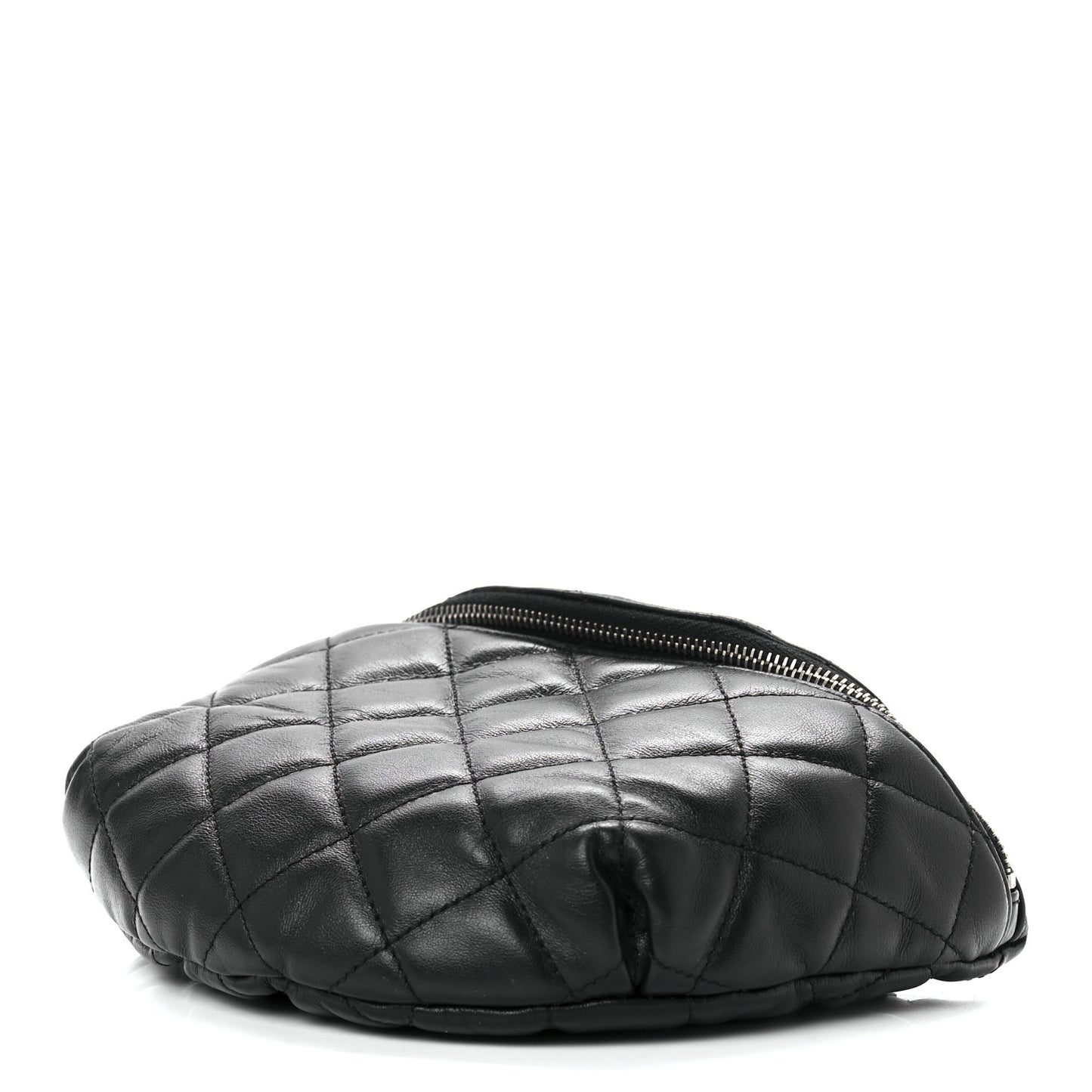 Calfskin Quilted Waist Belt Bag Black