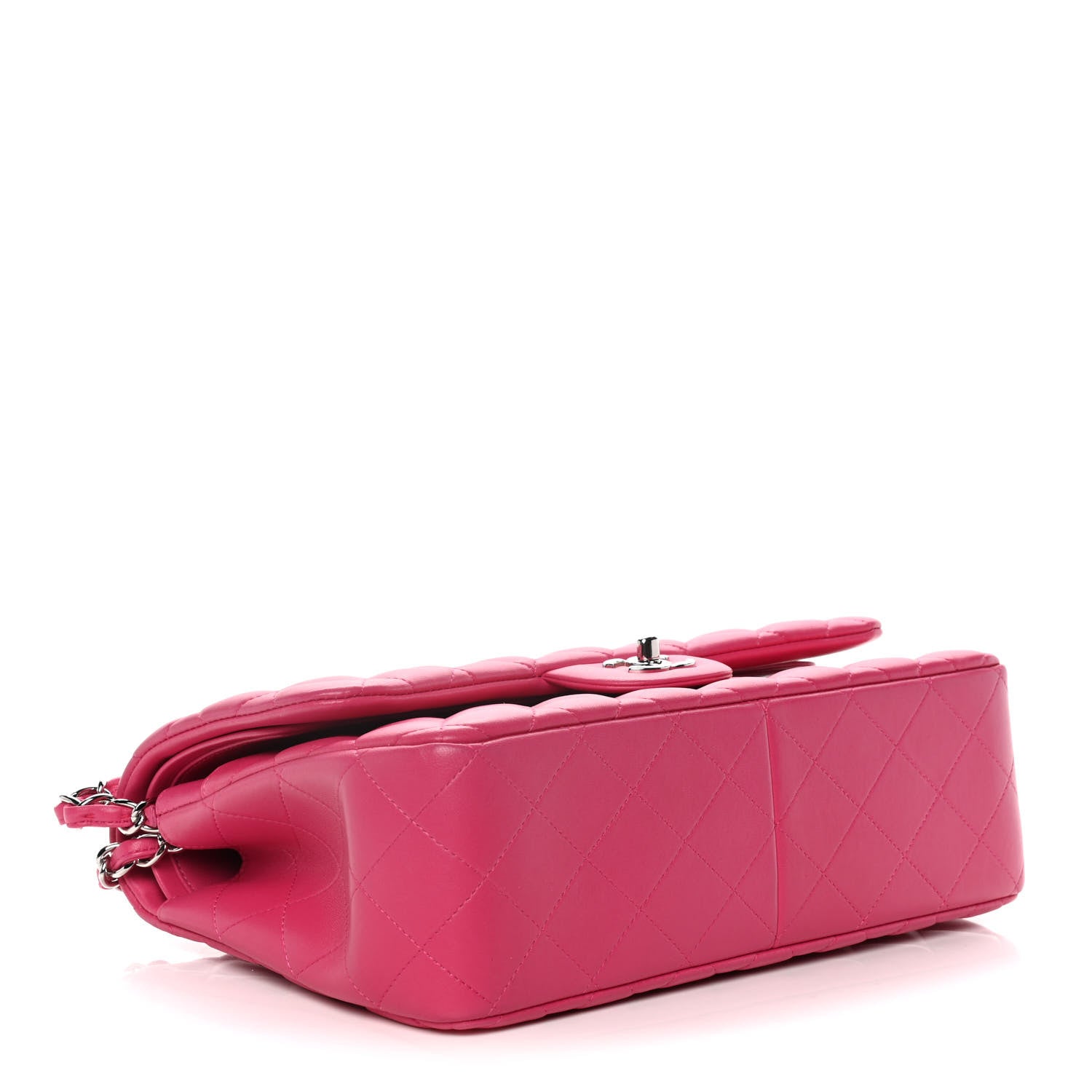 Chanel Lambskin Quilted Jumbo Double Flap Dark Pink 3 of 10