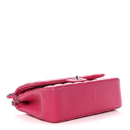Chanel Lambskin Quilted Jumbo Double Flap Dark Pink 3 of 10