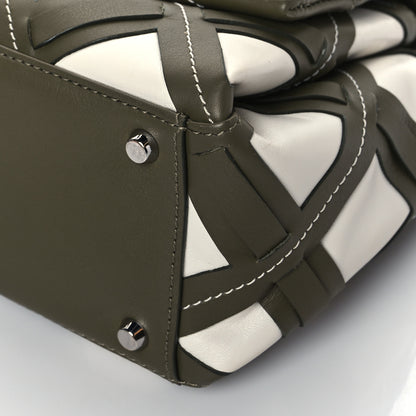 3.1 Phillip Lim Calfskin Cutout Alix Flap Shoulder Bag Military Green White 8 of 8