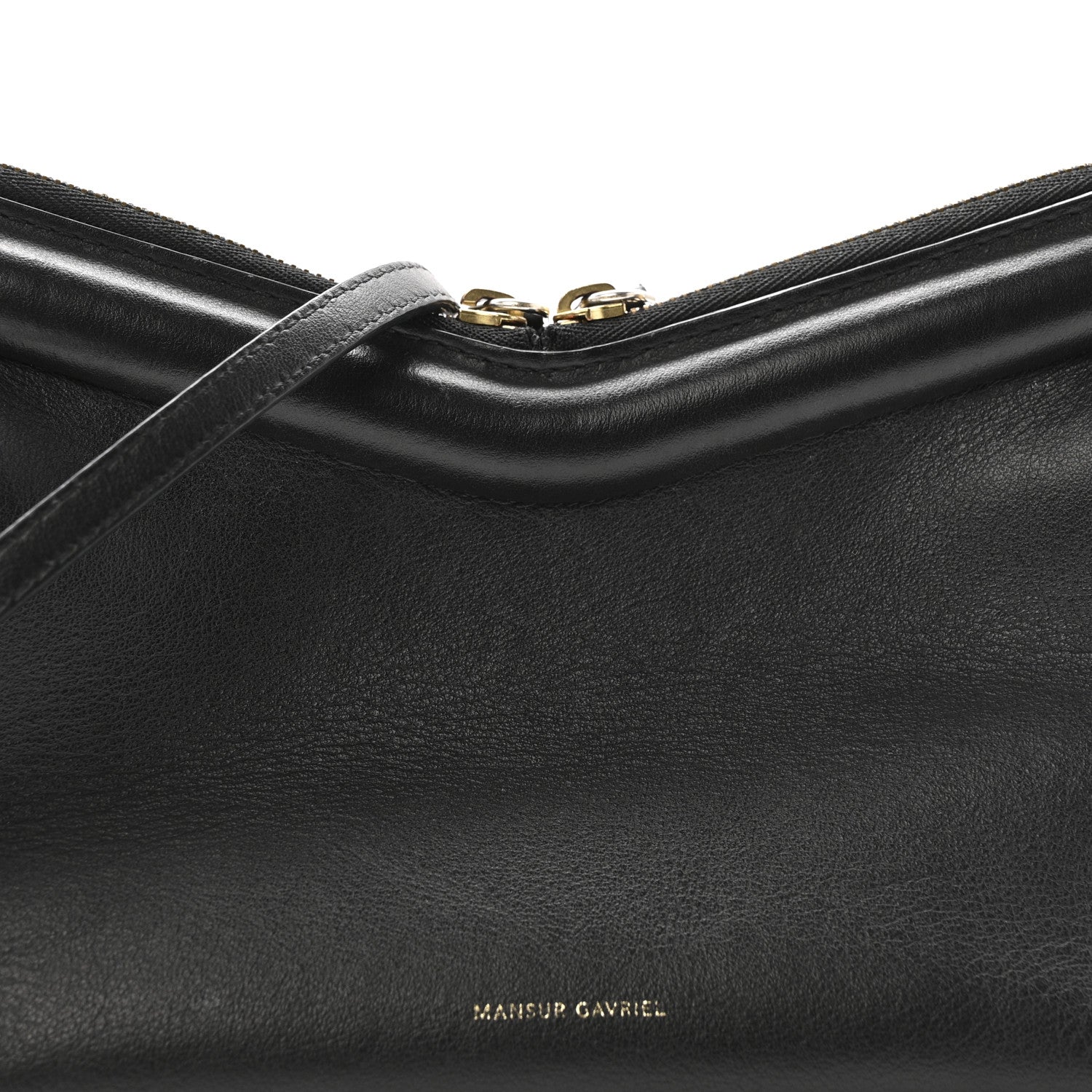 Mansur Gavriel Smooth Calfskin Mini M Frame Crossbody Bag Black Flamma 8 of 15