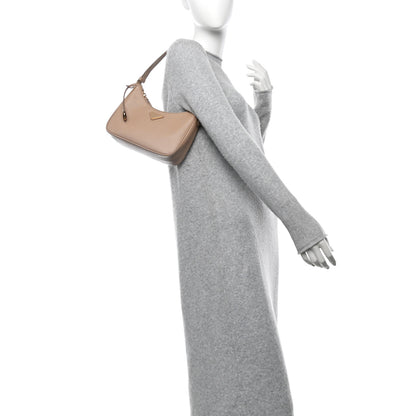 Prada Saffiano Lux Re-Edition Mini Shoulder Bag Cammeo 2 of 11