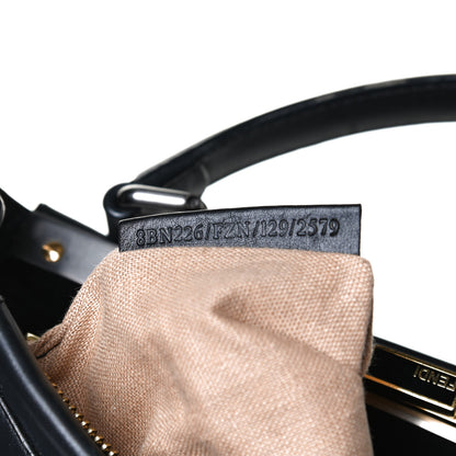 Fendi Vitello Suede Medium Peekaboo Iconic Satchel Black 6 of 13