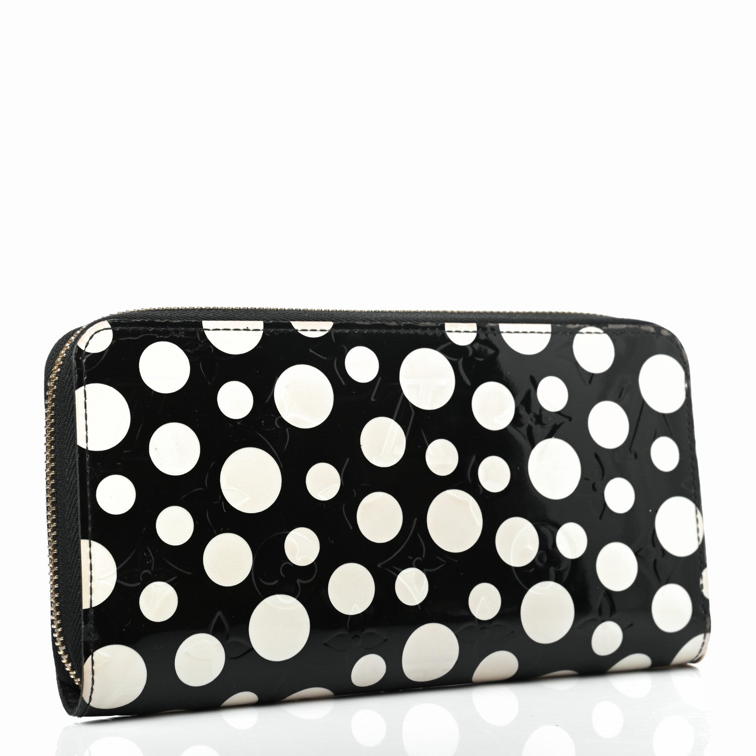Louis Vuitton Vernis Kusama Infinity Dots Zippy Wallet Black 3 of 6