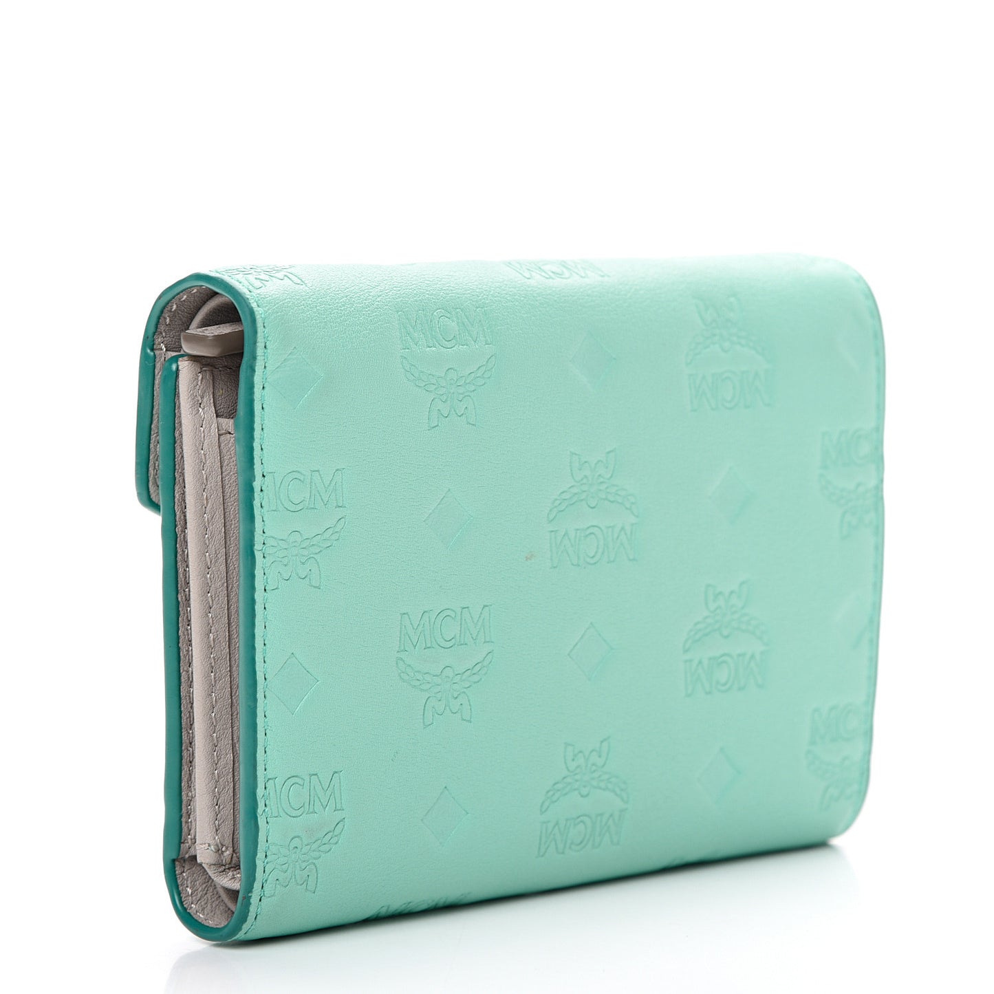 Calfskin Ottomar Monogram Tri-Fold Wallet Green
