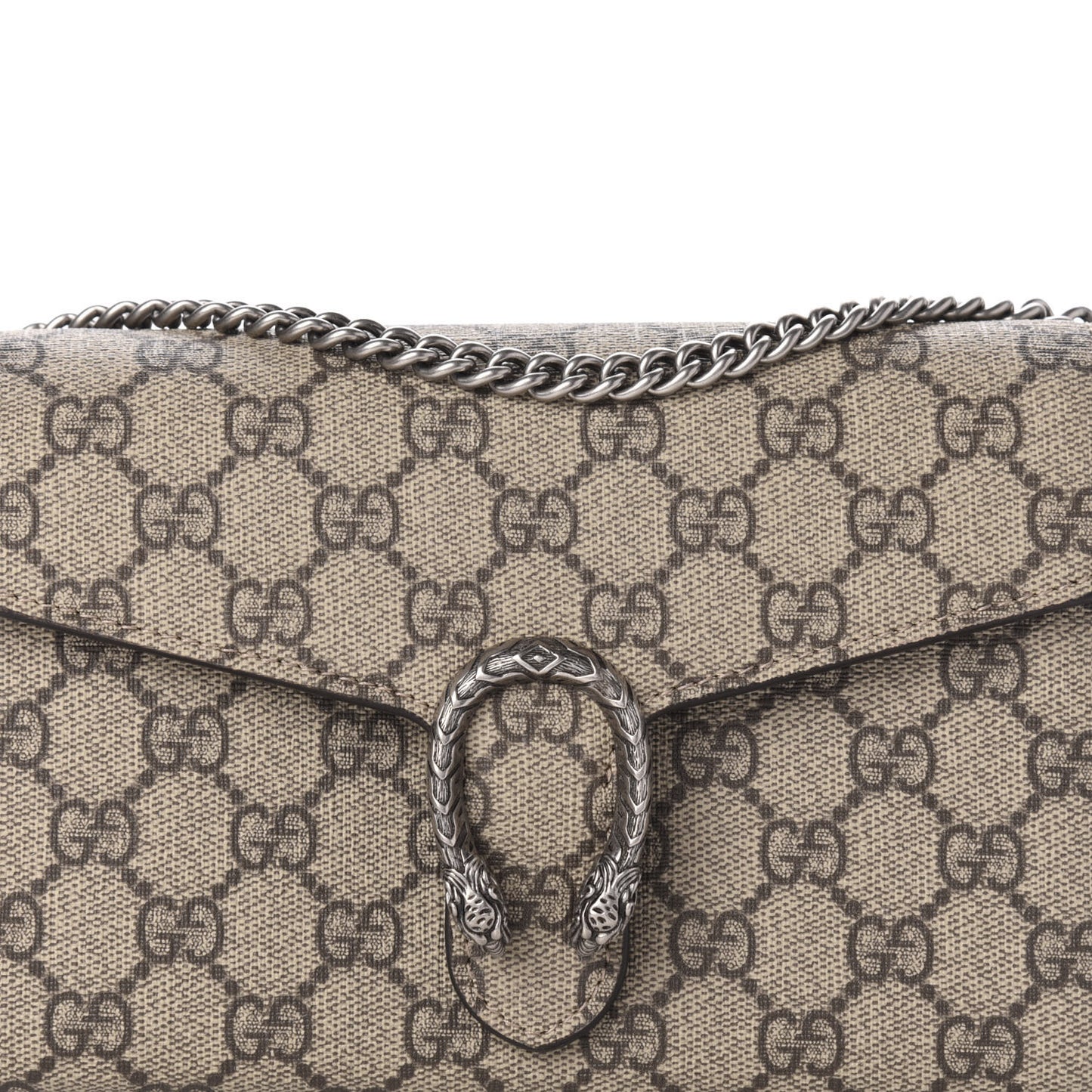GG Supreme Monogram Mini Dionysus Chain Wallet Beige Taupe
