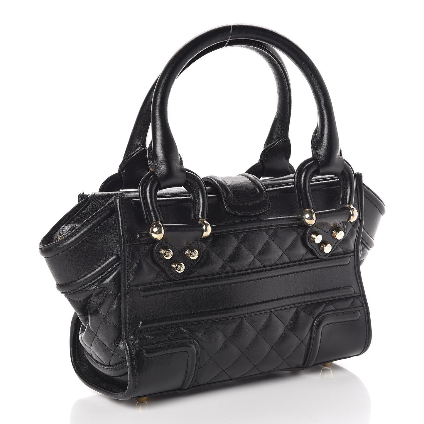 Calfskin Quilted Manor Tote Black