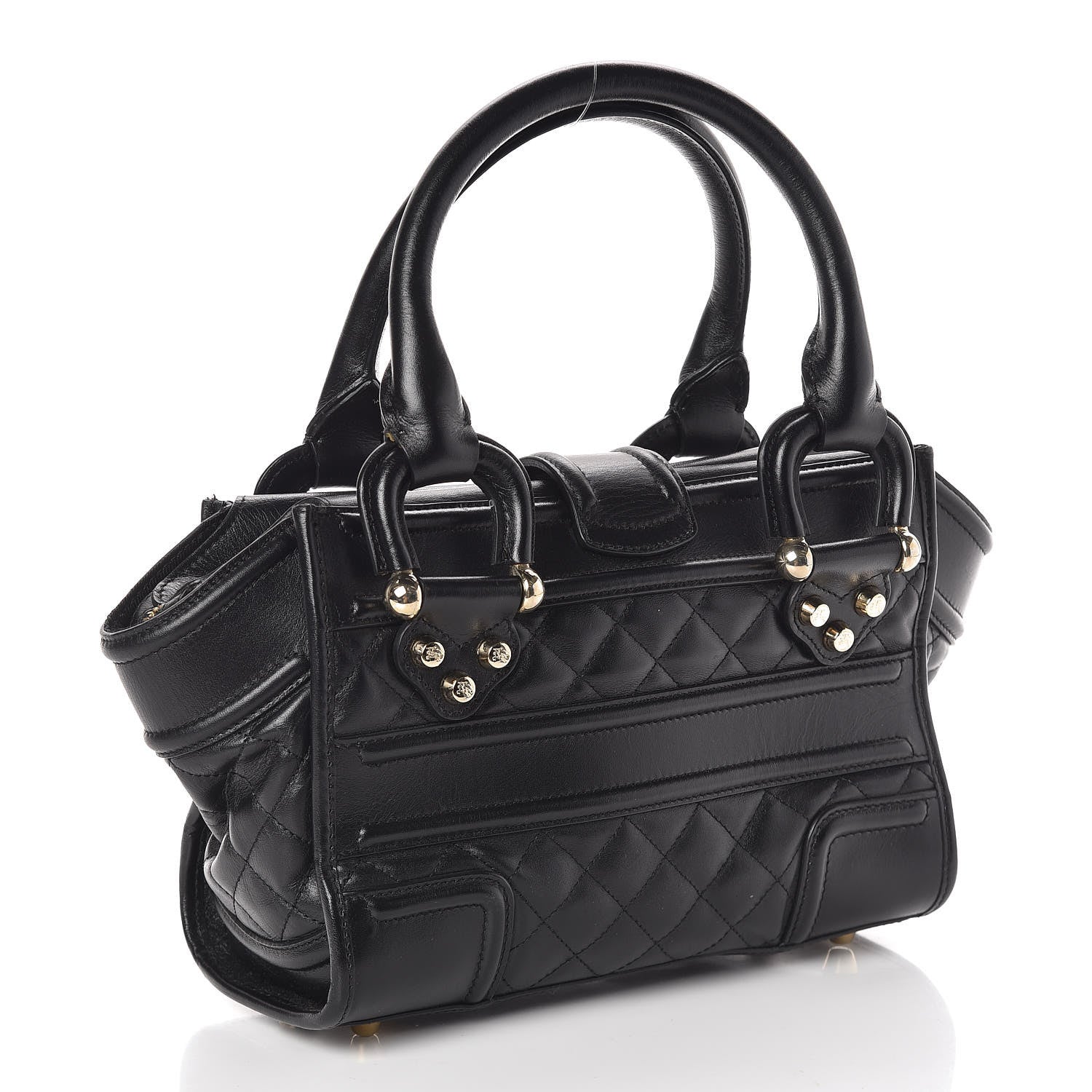 Burberry Calfskin Quilted Manor Tote Black 3 of 9