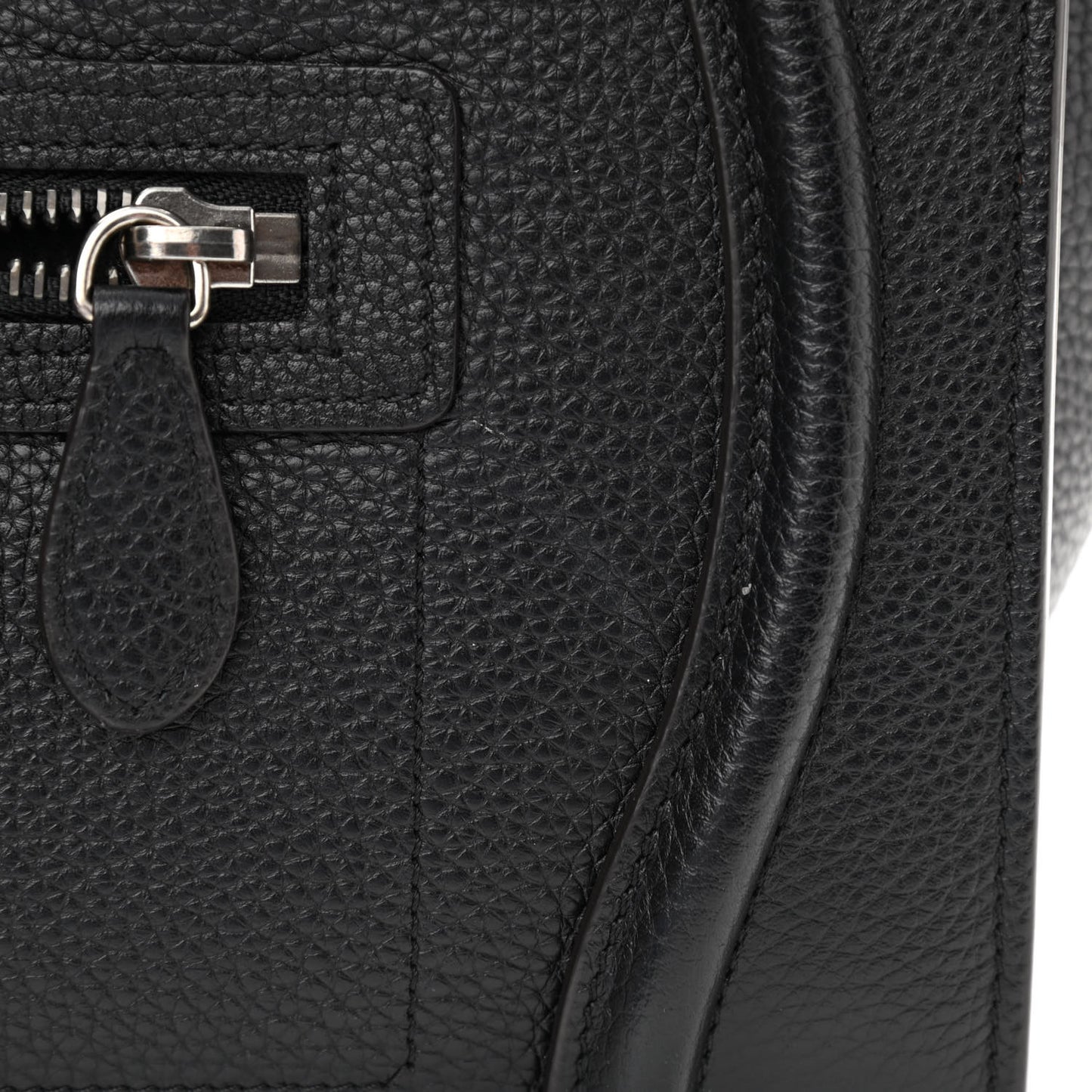 Drummed Calfskin Micro Luggage Black