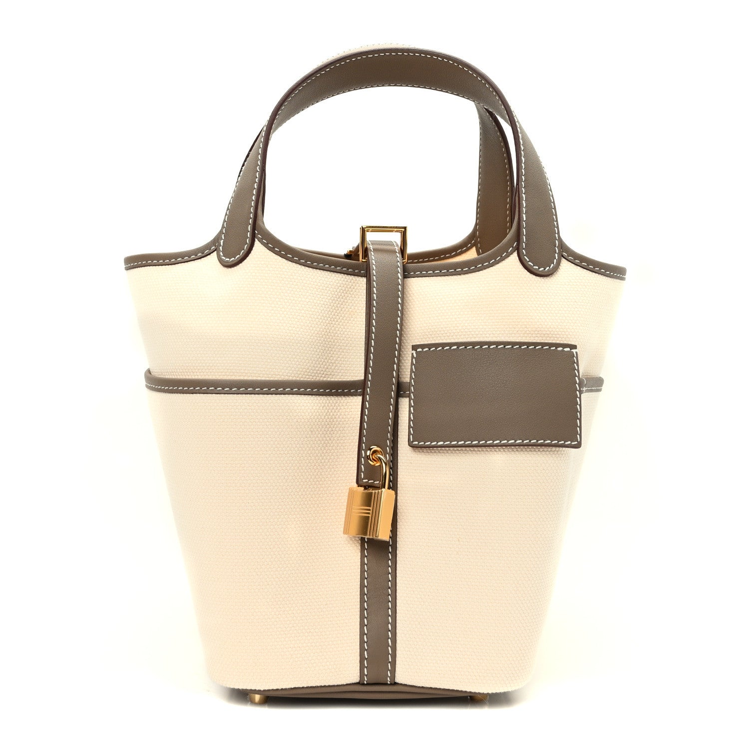 Hermes Toile Goeland Swift Cargo Picotin Lock 18 Ecru Etoupe 1 of 10