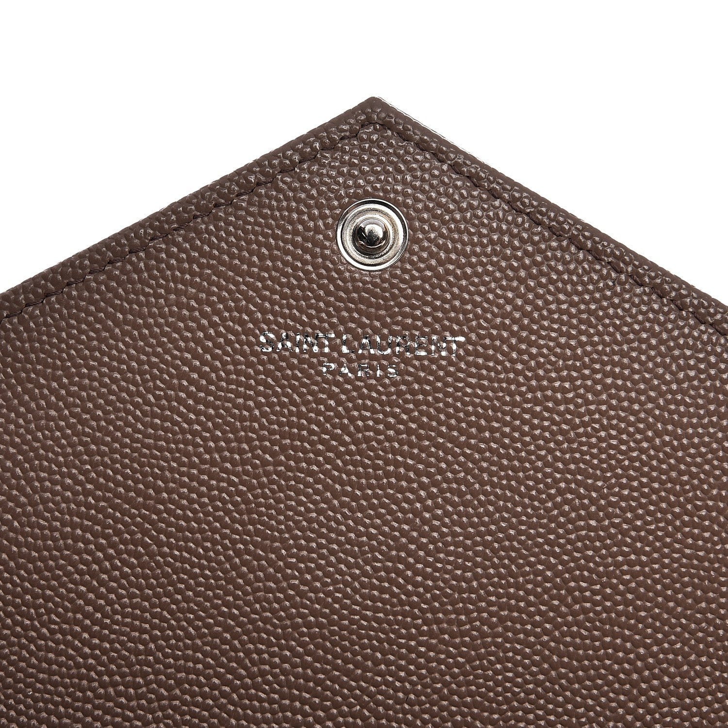 Saint Laurent Grain De Poudre Matelasse Chevron Monogram Envelope Chain Wallet Fard 6 of 10