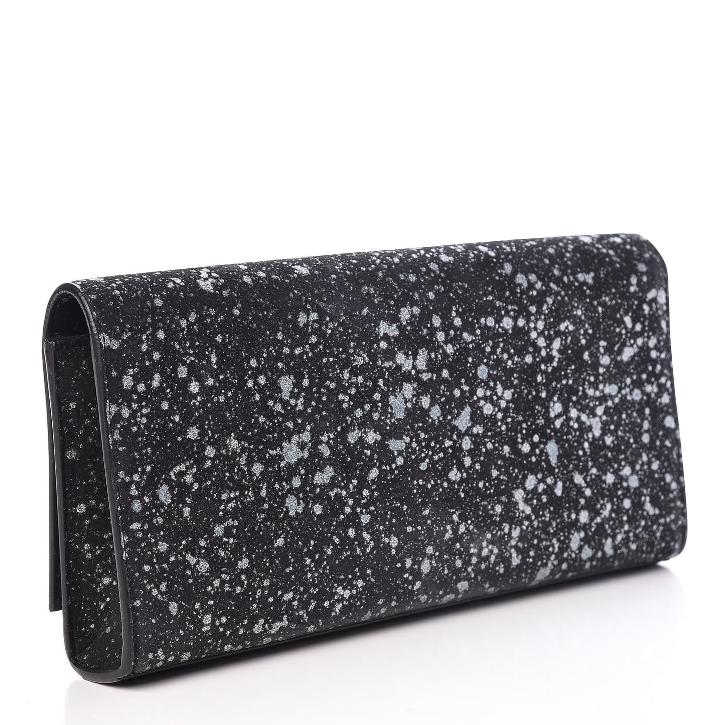 Suede Glitter Classic Monogram Cassandre Tassel Clutch Black