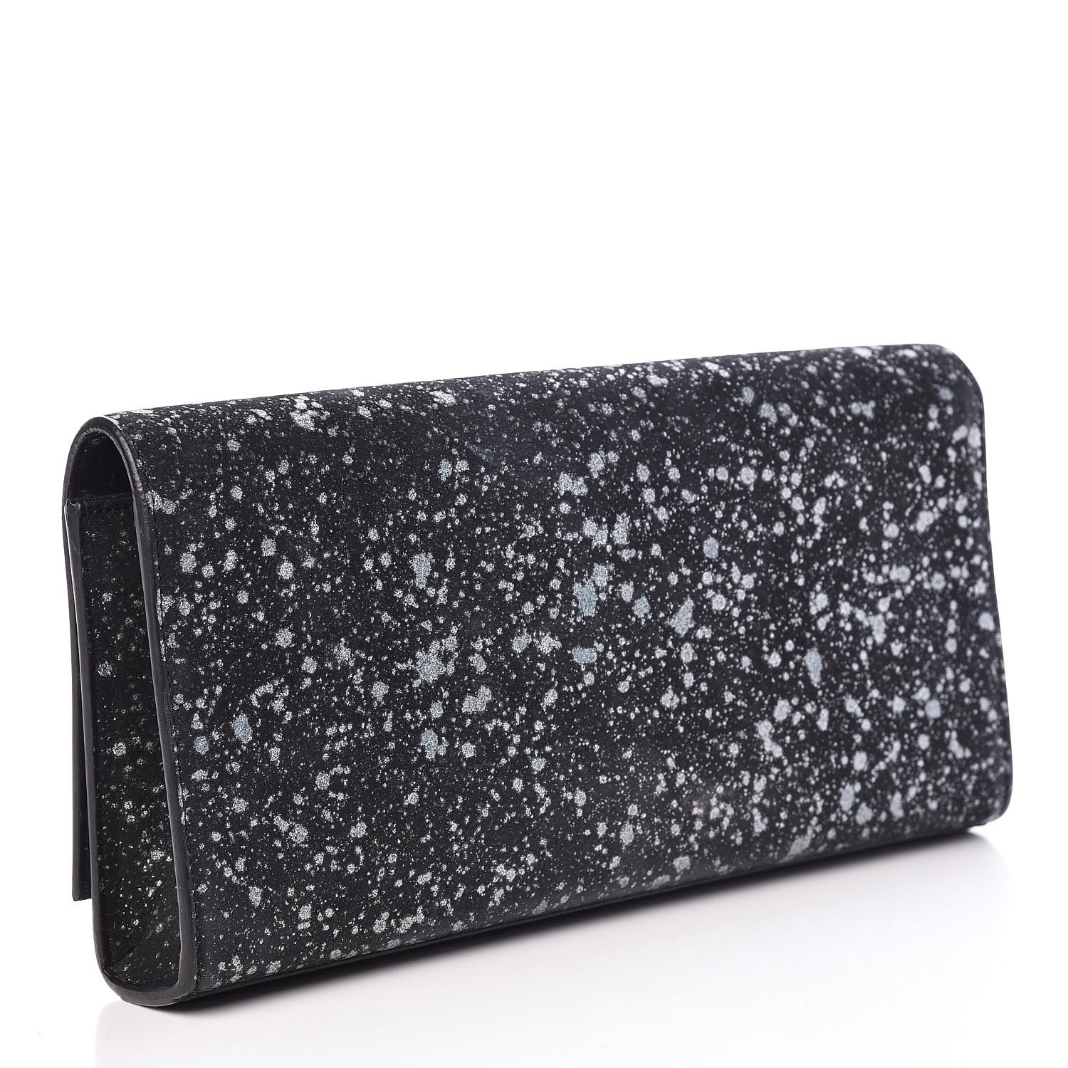Saint Laurent Suede Glitter Classic Monogram Cassandre Tassel Clutch Black 3 of 10
