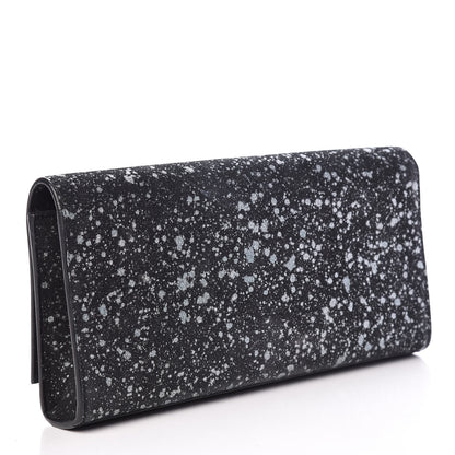 Saint Laurent Suede Glitter Classic Monogram Cassandre Tassel Clutch Black 3 of 10