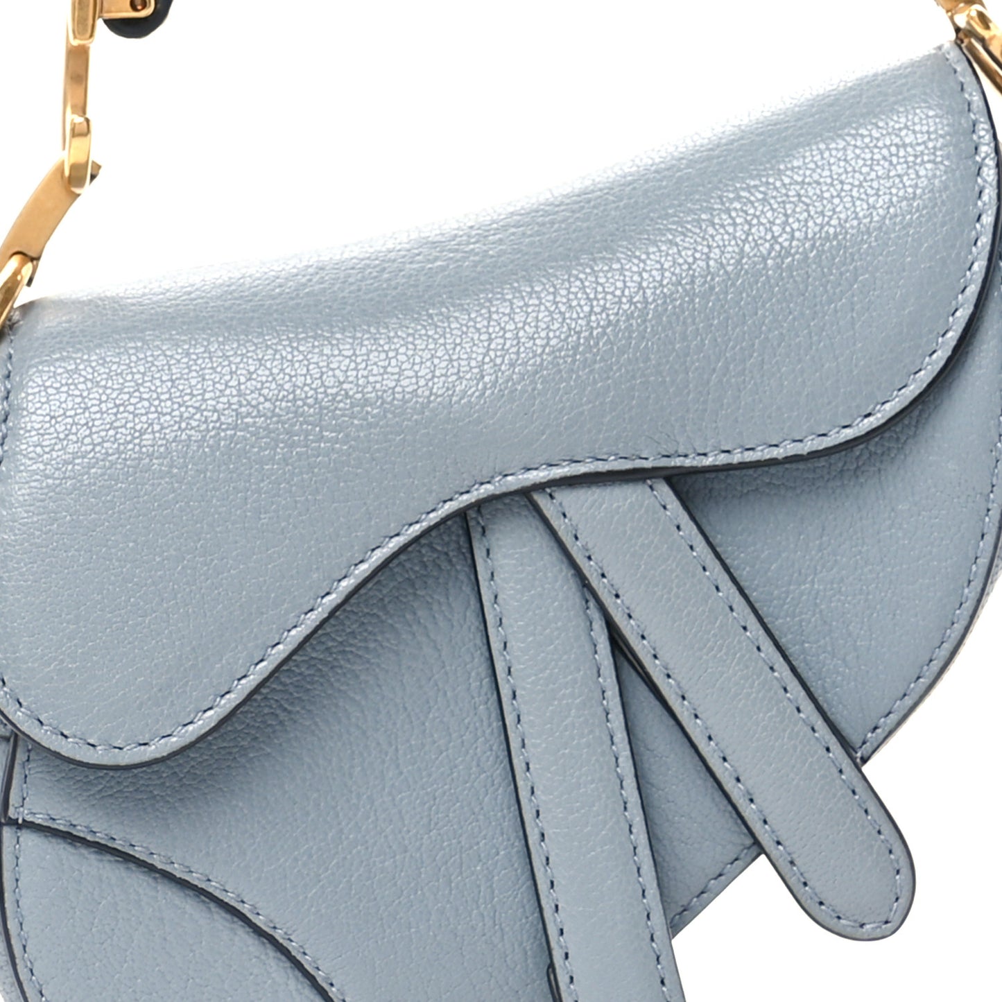 Goatskin Micro Saddle Bag Cloud Blue