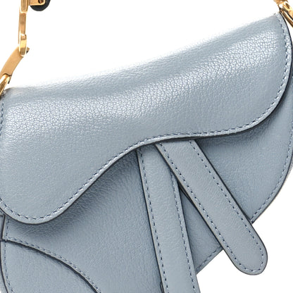 Christian Dior Goatskin Micro Saddle Bag Cloud Blue 8 of 10