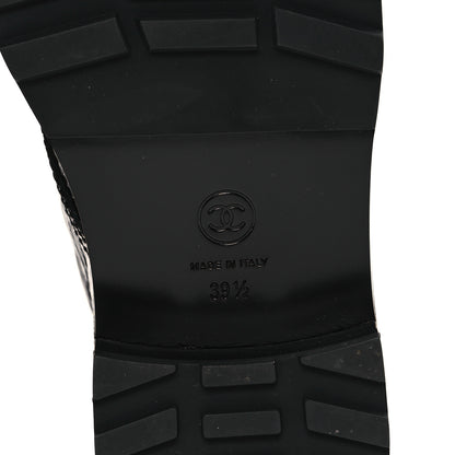 Chanel Shiny Calfskin Velvet Pearl Combat Short Boots 39.5 Black 7 of 10