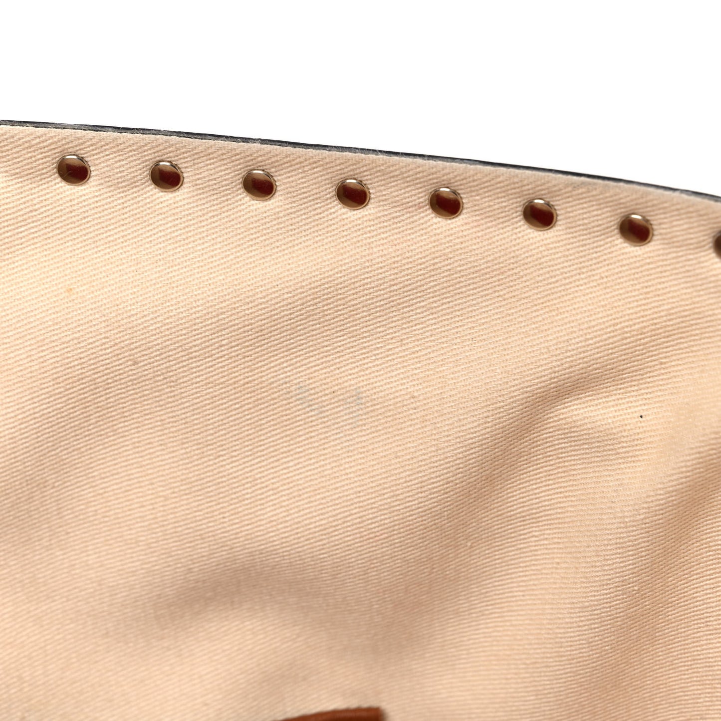 Raffia Calfskin Rockstud Shoulder Tote Naturale Saddle Brown