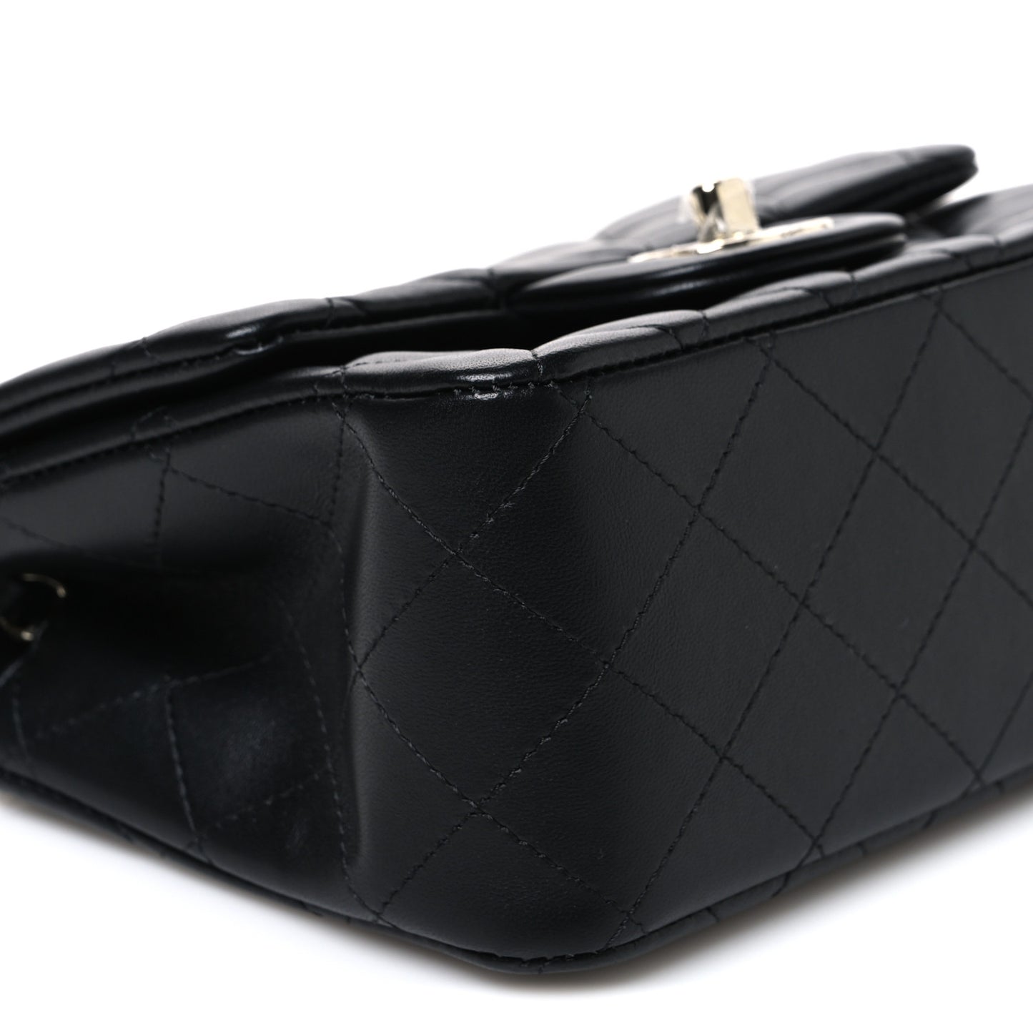 Lambskin Quilted Mini Square Flap Black