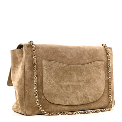 Chanel Suede Calfskin Souplissimo Maxi Flap Dark Beige 3 of 11