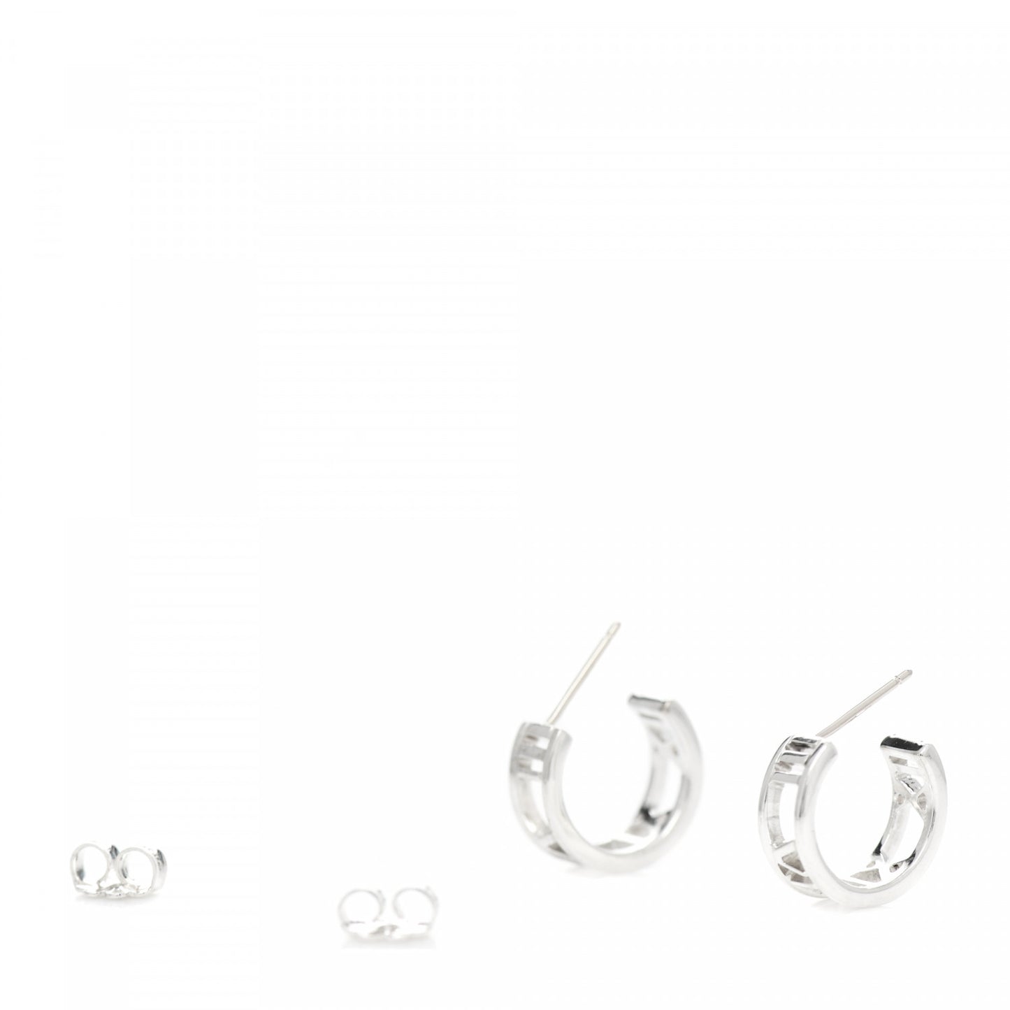 Sterling Silver Small Atlas Open Hoop Earrings
