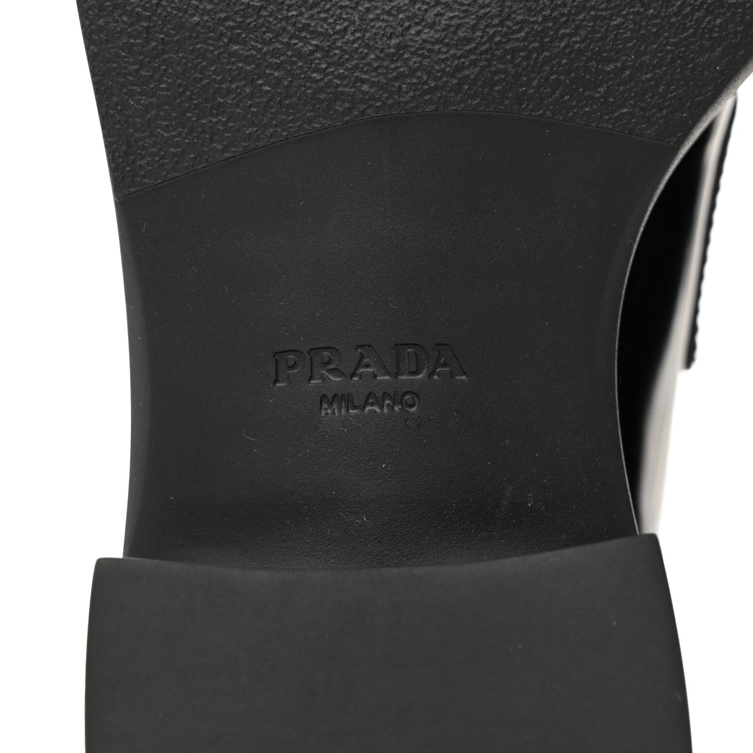 Prada Spazzolato Metal Triangle Logo 50mm Loafers 36 Black 8 of 9