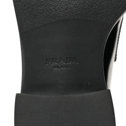 Prada Spazzolato Metal Triangle Logo 50mm Loafers 36 Black 8 of 9