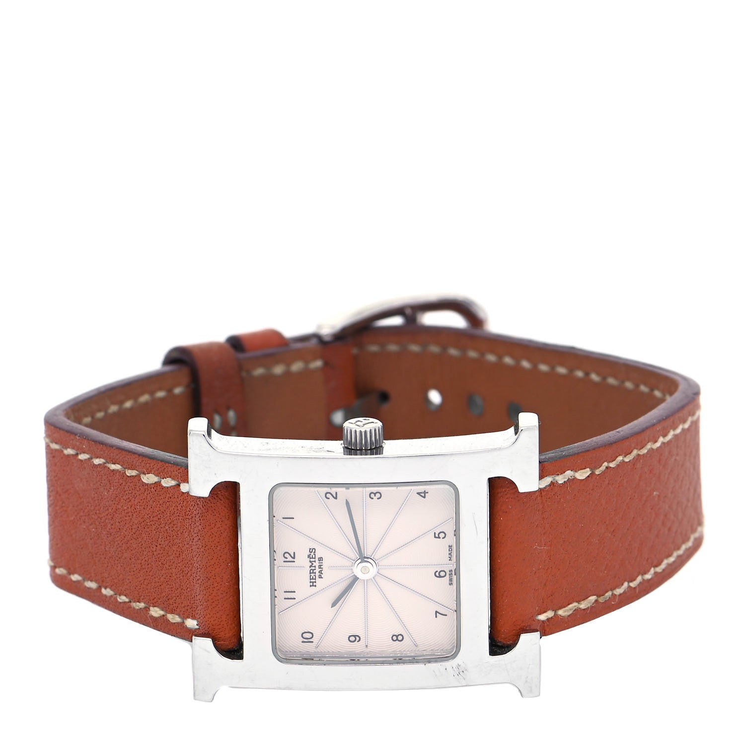 Hermes Stainless Steel Epsom 26mm Heure H Hour Quartz Watch Gold 2 of 4