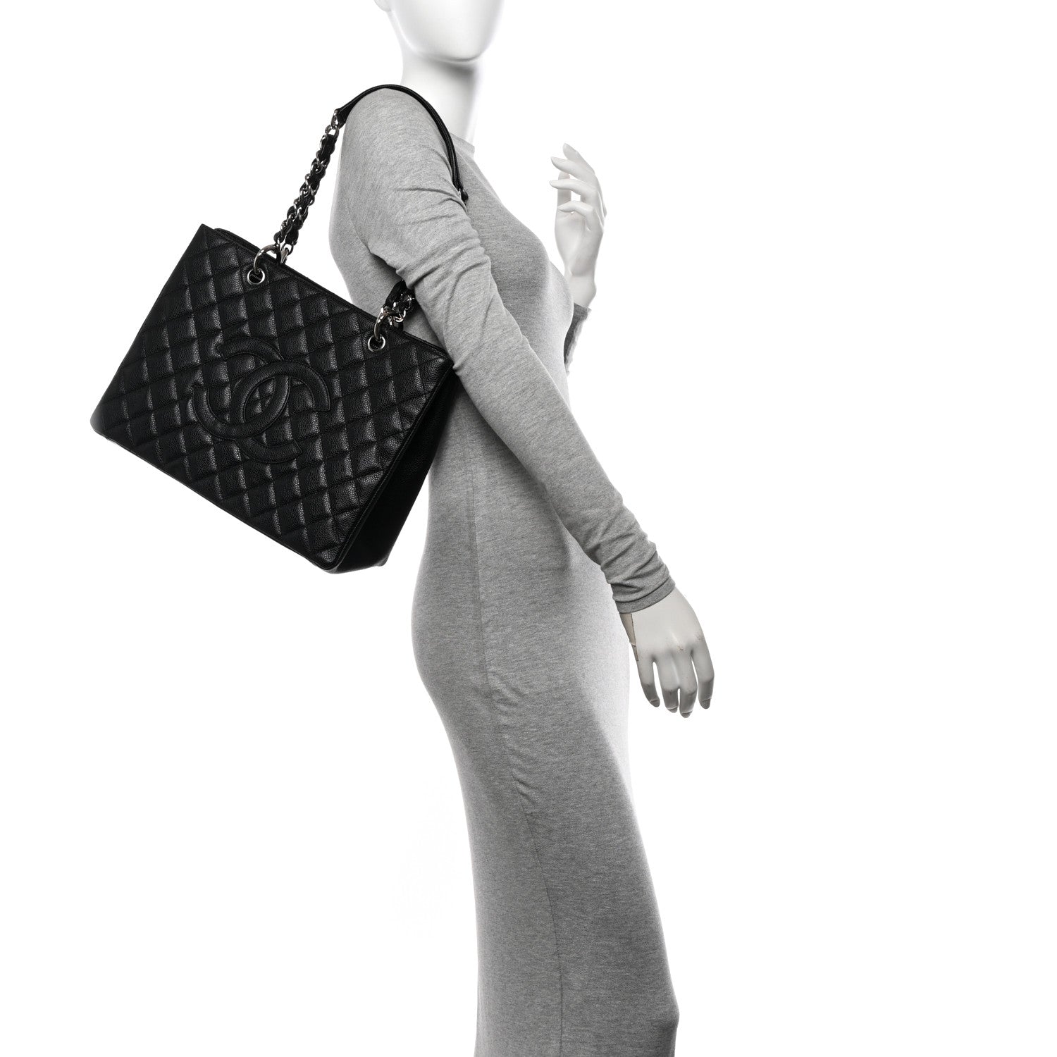 Chanel Caviar Quilted Grand Shopping Tote GST Black 2 of 10