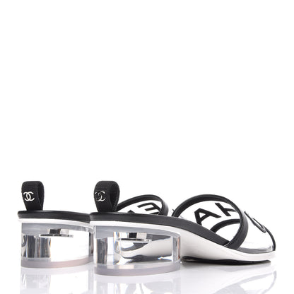 Chanel PVC Lambskin Logo Mules 39 Black 4 of 9