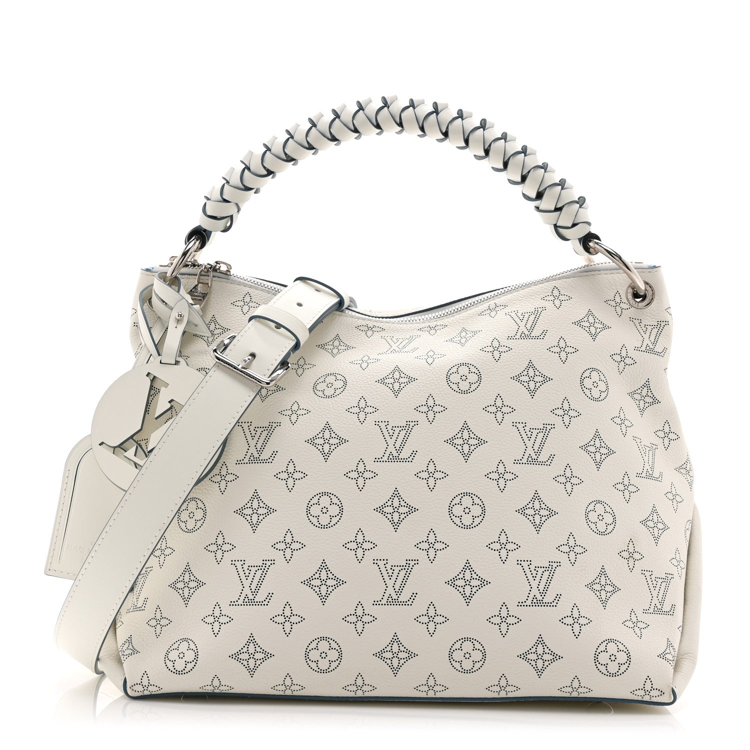 Louis Vuitton Mahina Beaubourg Hobo MM Snow Orage Blue 1 of 9