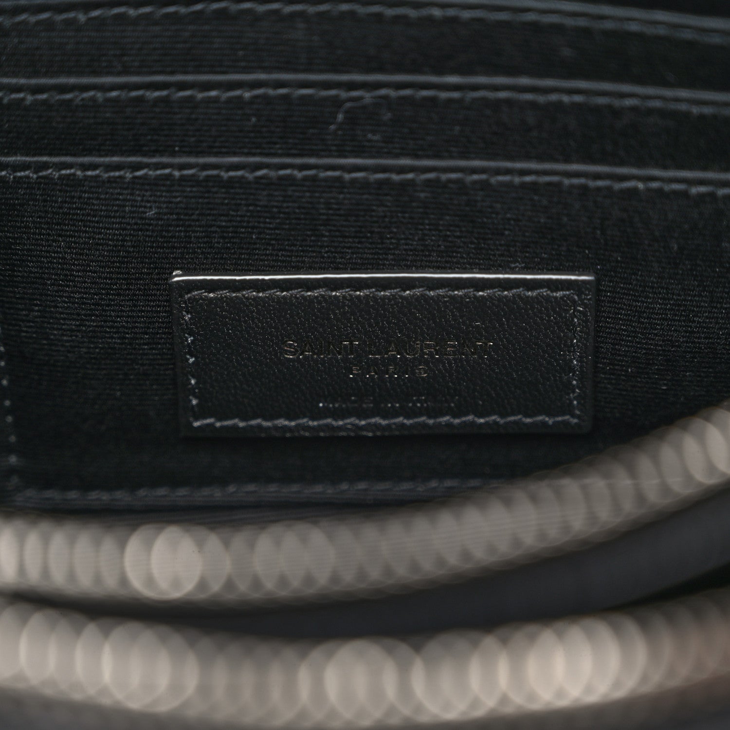 Saint Laurent Grained Lambskin Quilted Mini Becky Double Zip Bag Black 7 of 12