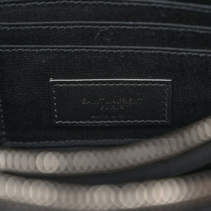 Saint Laurent Grained Lambskin Quilted Mini Becky Double Zip Bag Black 7 of 12