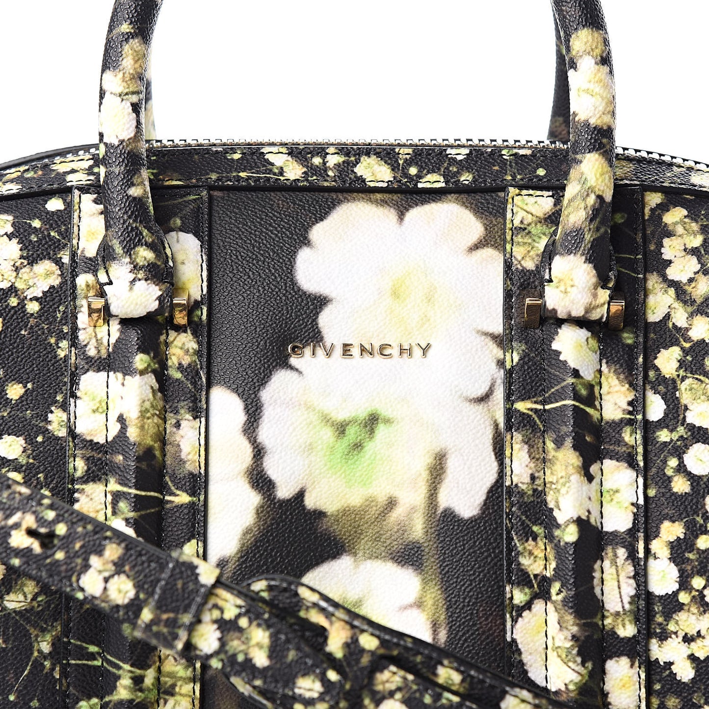 Textured Coated Canvas Baby's Breath Print Medium Lucrezia Black
