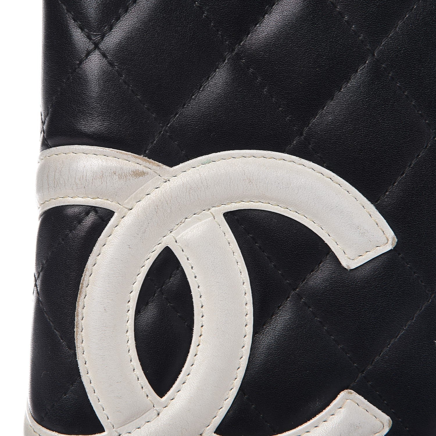 Chanel Calfskin Cambon Zip Around Organizer Wallet Black White 14 of 14