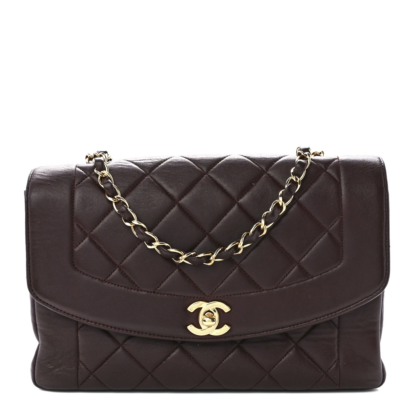 Lambskin Quilted Medium Single Flap Burgundy