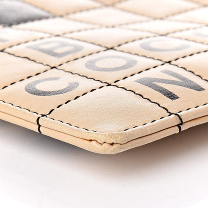 Chanel Lambskin Crossword Pochette Beige Black 5 of 10